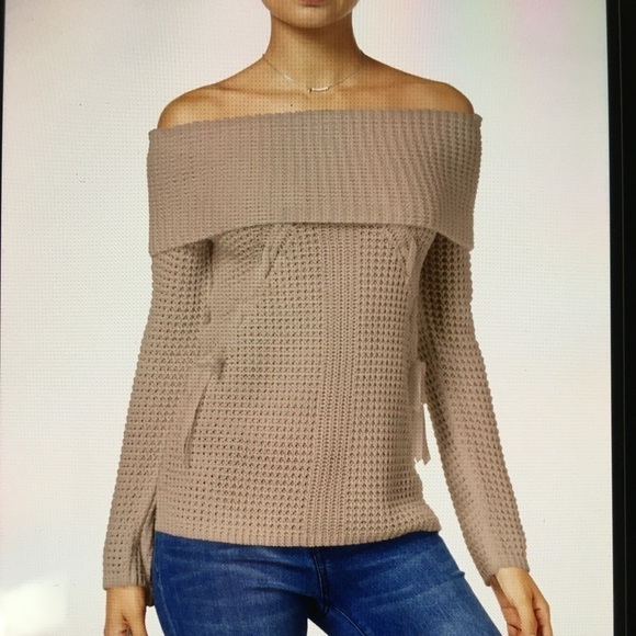 Ohmg Sweaters - Ohmg Dusty Rose Pullover Knit Cowl Turtle Neck Lace Up Ribbon Sweater Blouse M